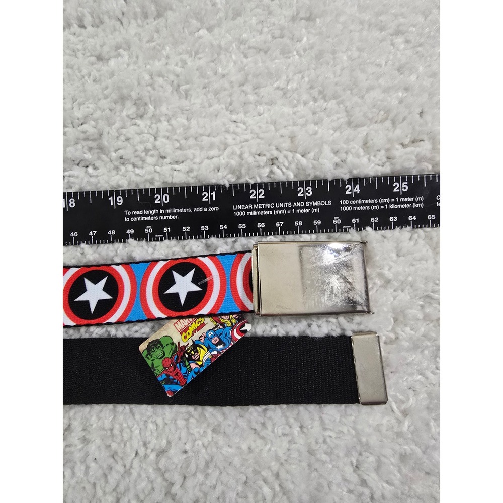 Marvel Buckle-Down Captain America Shield Web Belt Blue Red 48 Inch Adjustable - Picture 3 of 6